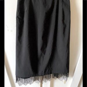 Lane Bryant/Venezia Jeans - Black Beaded Fringe Skirt